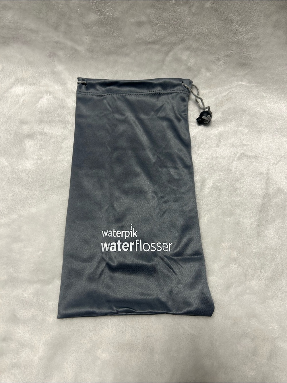 Small gray Microfiber Travel storage Drawstring closure Bag